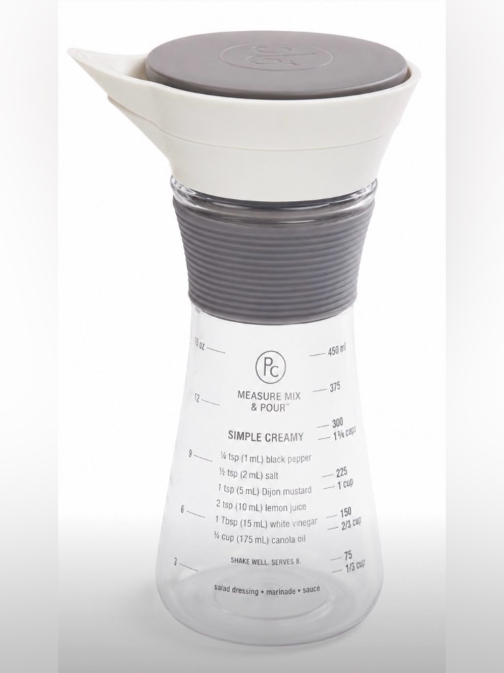 Pampered Chef Measure Mix & Pour Salad Dressing Mixer Shaker 15 oz NWOT